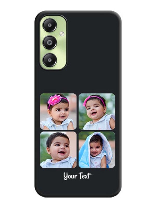 Custom Floral Art with 6 Image Holder on Photo On Space Black Custom Soft Matte Mobile Back Cover - Galaxy A05s