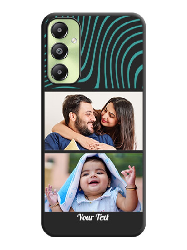 Custom Wave Pattern with 2 Image Holder On Space Black Custom Soft Matte Mobile Back Cover - Galaxy A05s