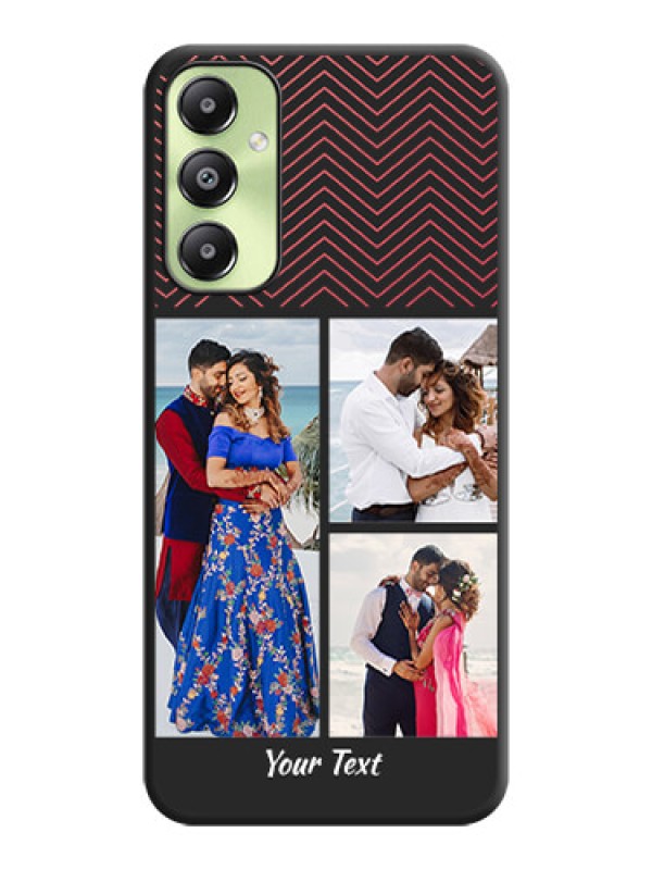 Custom Wave Pattern with 3 Image Holder On Space Black Custom Soft Matte Mobile Back Cover - Galaxy A05s