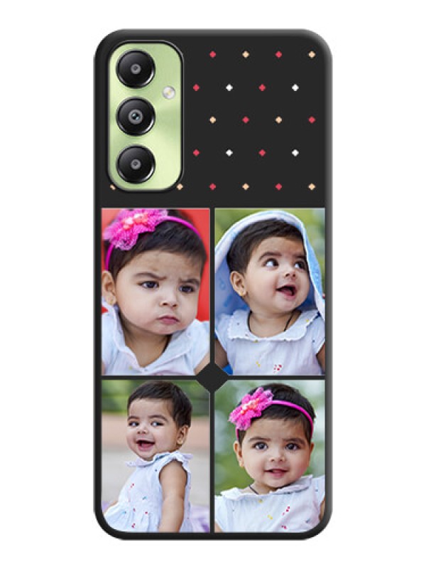 Custom Multicolor Dotted Pattern with 4 Image Holder On Space Black Custom Soft Matte Mobile Back Cover - Galaxy A05s