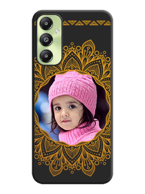 Custom Round Image with Floral Design On Space Black Custom Soft Matte Mobile Back Cover - Galaxy A05s