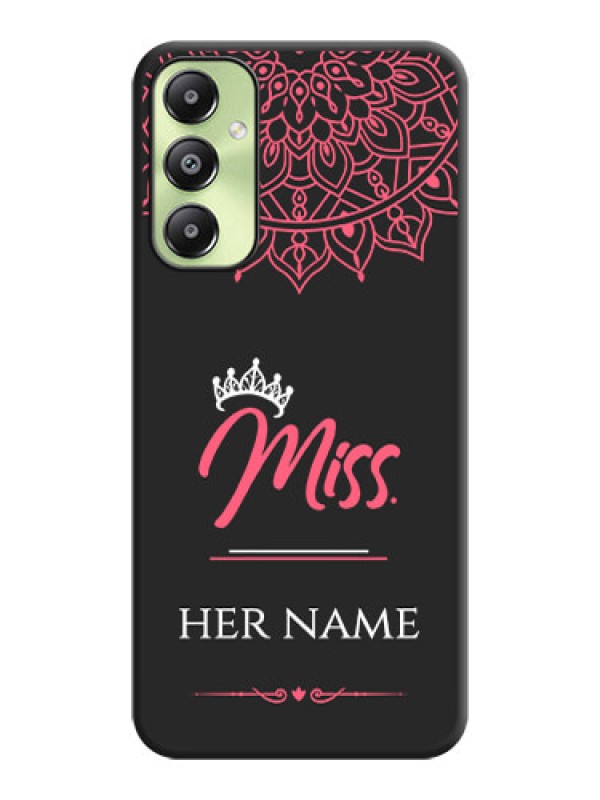 Custom Mrs Name with Floral Design On Space Black Custom Soft Matte Mobile Back Cover - Galaxy A05s