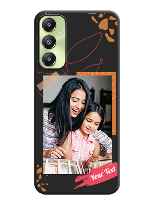 Custom Orange Photo Frame On Space Black Custom Soft Matte Mobile Back Cover - Galaxy A05s