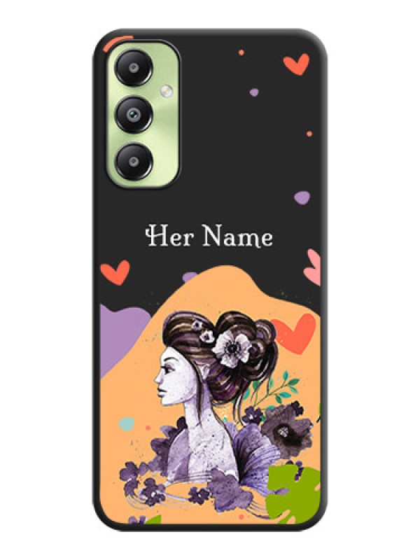 Custom Namecase For Her With Fancy Lady Image On Space Black Custom Soft Matte Mobile Back Cover - Galaxy A05s