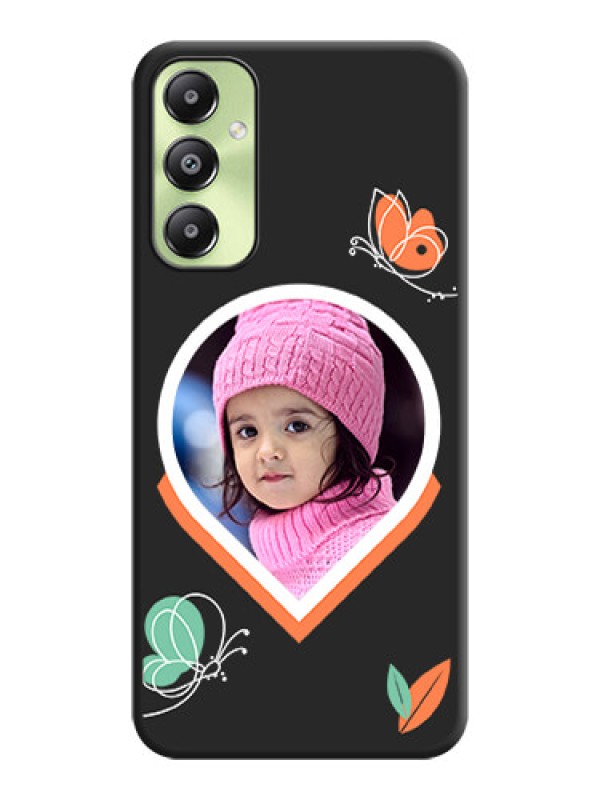 Custom Upload Pic With Simple Butterly Design On Space Black Custom Soft Matte Mobile Back Cover - Galaxy A05s