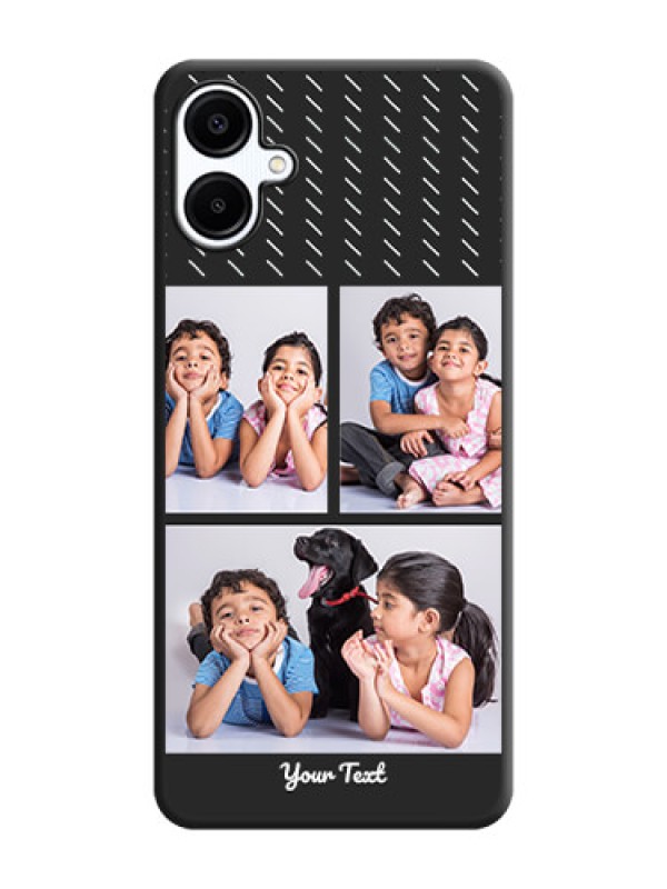 Custom Cross Dotted Pattern with 2 Image Holder On Space Black Custom Soft Matte Mobile Back Cover - Galaxy A06