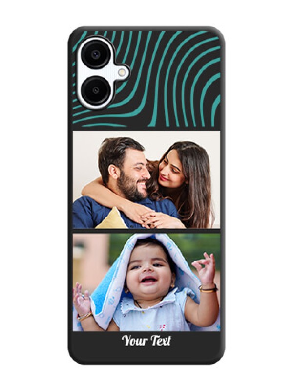 Custom Wave Pattern with 2 Image Holder On Space Black Custom Soft Matte Mobile Back Cover - Galaxy A06