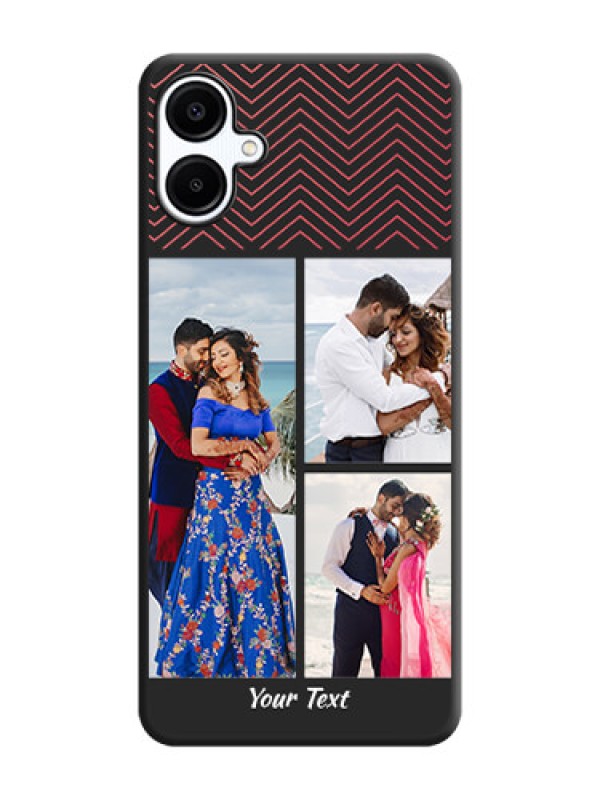 Custom Wave Pattern with 3 Image Holder On Space Black Custom Soft Matte Mobile Back Cover - Galaxy A06