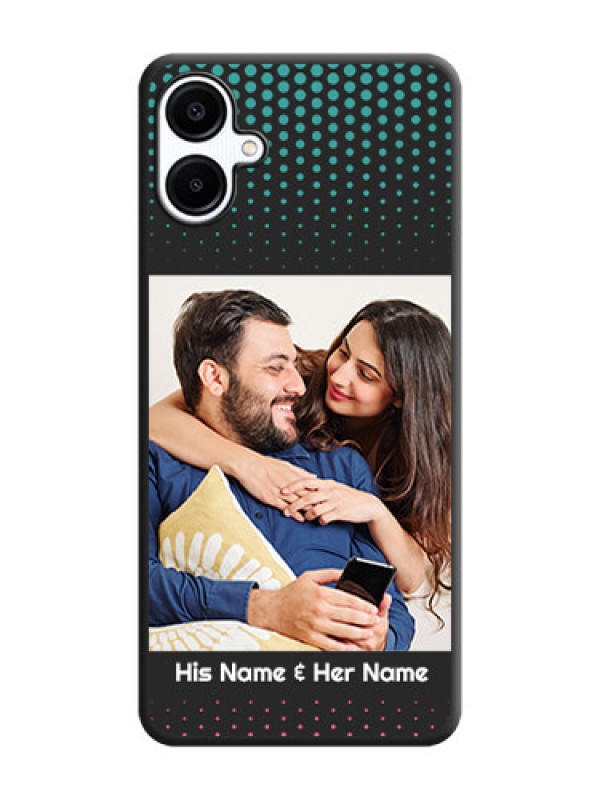 Custom Faded Dots with Grunge Photo Frame and Text On Space Black Custom Soft Matte Mobile Back Cover - Galaxy A06