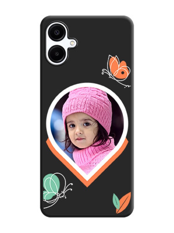 Custom Upload Pic With Simple Butterly Design On Space Black Custom Soft Matte Mobile Back Cover - Galaxy A06