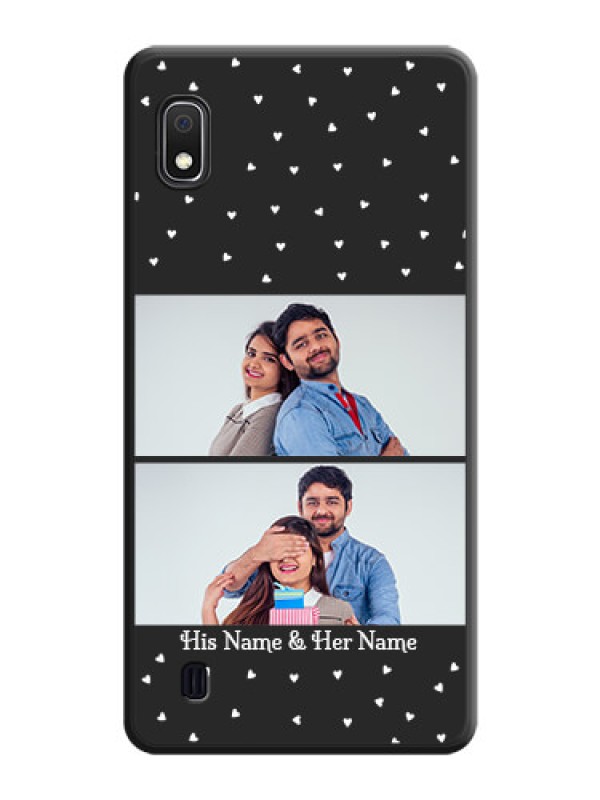 Custom Miniature Love Symbols with Name on Space Black Custom Soft Matte Back Cover - Galaxy A10