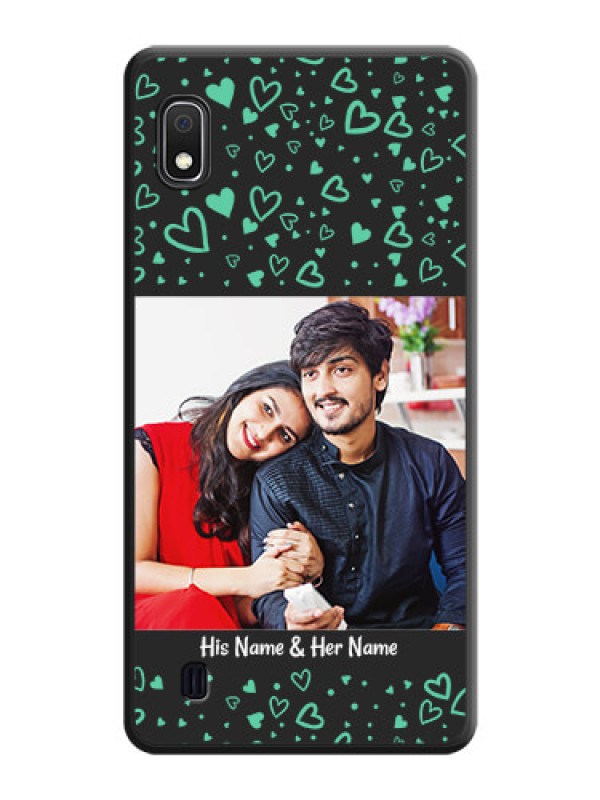 Custom Sea Green Indefinite Love Pattern on Photo on Space Black Soft Matte Mobile Cover - Galaxy A10