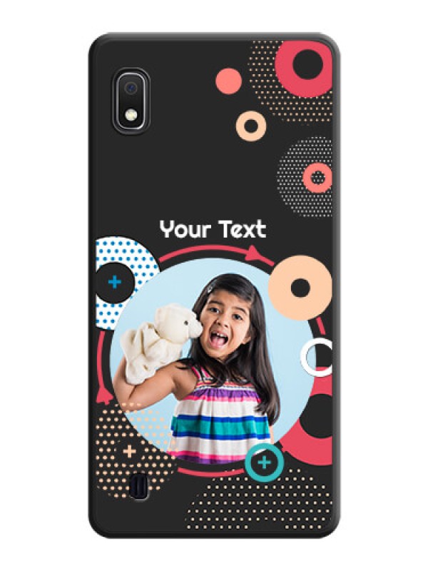 Custom Multicoloured Round Image on Personalised Space Black Soft Matte Cases - Galaxy A10
