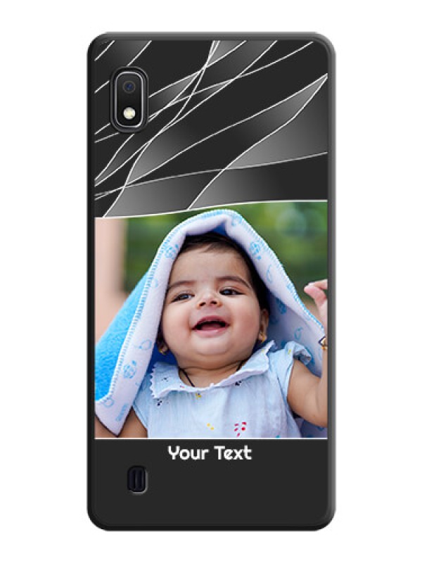 Custom Mixed Wave Lines on Photo on Space Black Soft Matte Mobile Cover - Galaxy A10