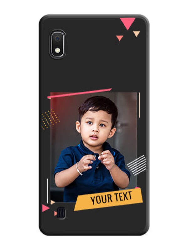 Custom Photo Frame with Triangle Small Dots on Photo on Space Black Soft Matte Back Cover - Galaxy A10