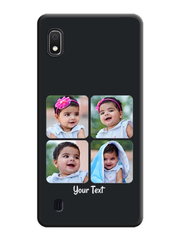 Custom Floral Art with 6 Image Holder on Photo on Space Black Soft Matte Mobile Case - Galaxy A10