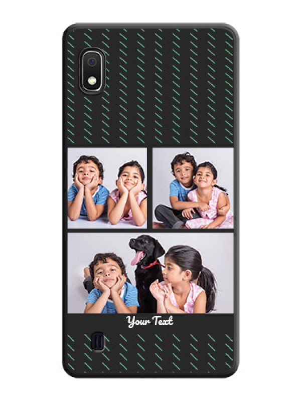 Custom Cross Dotted Pattern with 2 Image Holder  on Personalised Space Black Soft Matte Cases - Galaxy A10