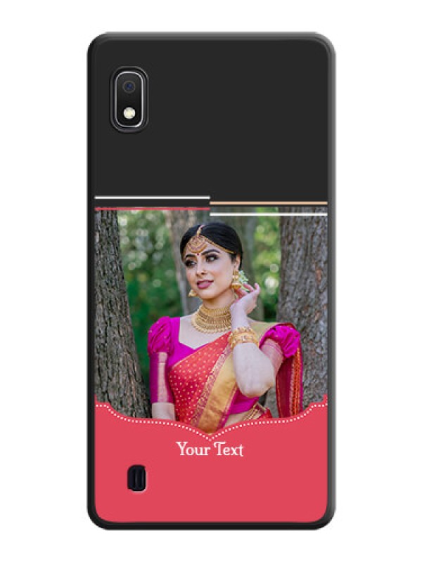 Custom Classic Plain Design with Name on Photo on Space Black Soft Matte Phone Cover - Galaxy A10