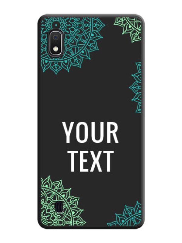 Custom Your Name with Floral Design on Space Black Custom Soft Matte Back Cover - Galaxy A10