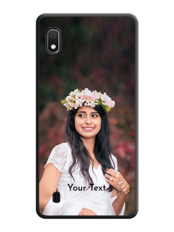 Custom Full Single Pic Upload With Text On Space Black Personalized Soft Matte Phone Covers -Samsung Galaxy A10
