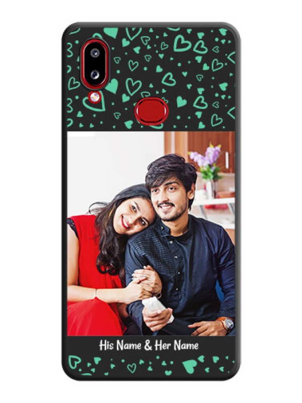 Custom Sea Green Indefinite Love Pattern on Photo on Space Black Soft Matte Mobile Cover - Galaxy A10s