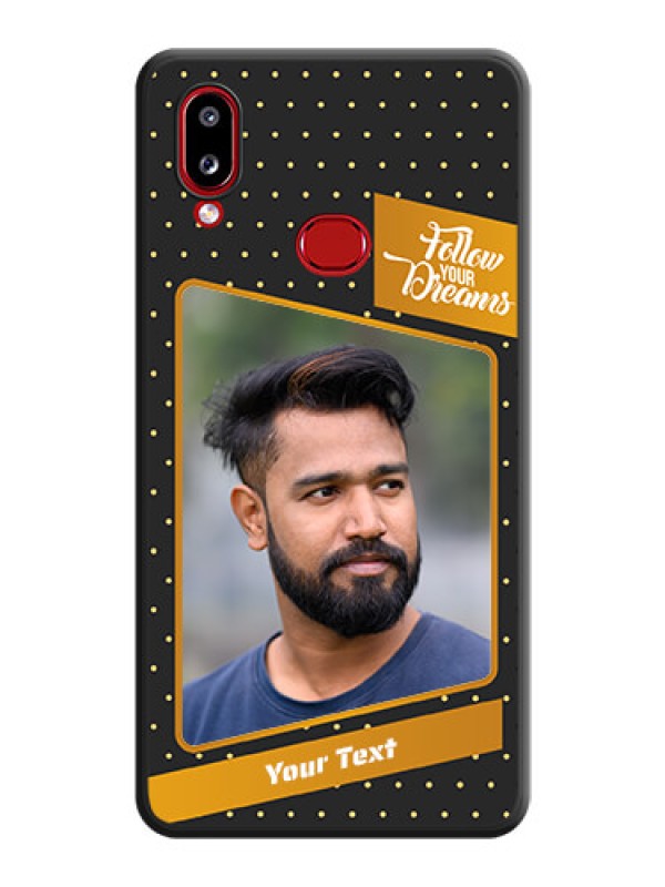 Custom Follow Your Dreams with White Dots on Space Black Custom Soft Matte Phone Cases - Galaxy A10s