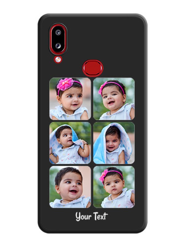 Custom Floral Art with 6 Image Holder on Photo on Space Black Soft Matte Mobile Case - Galaxy A10s