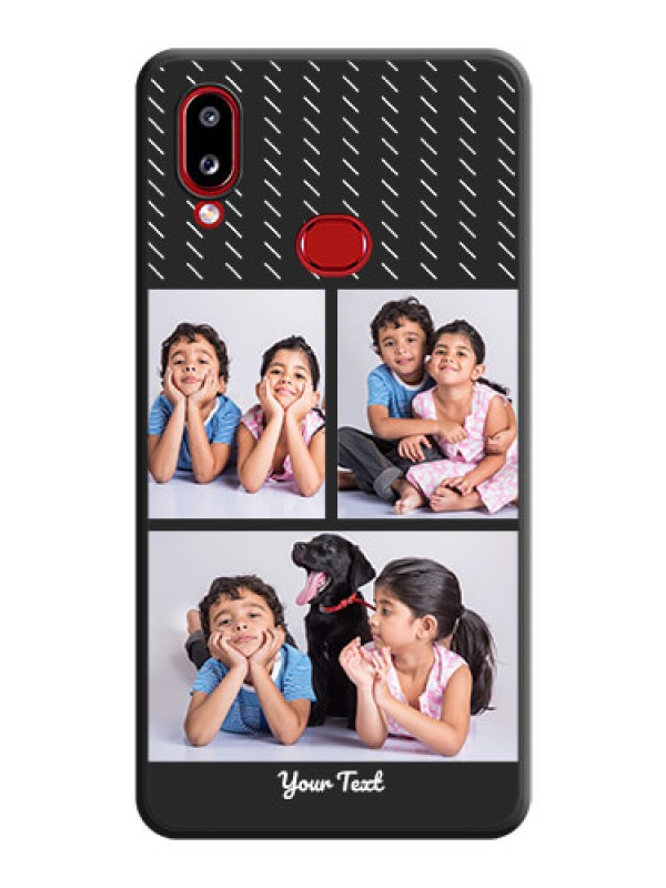 Custom Cross Dotted Pattern with 2 Image Holder  on Personalised Space Black Soft Matte Cases - Galaxy A10s