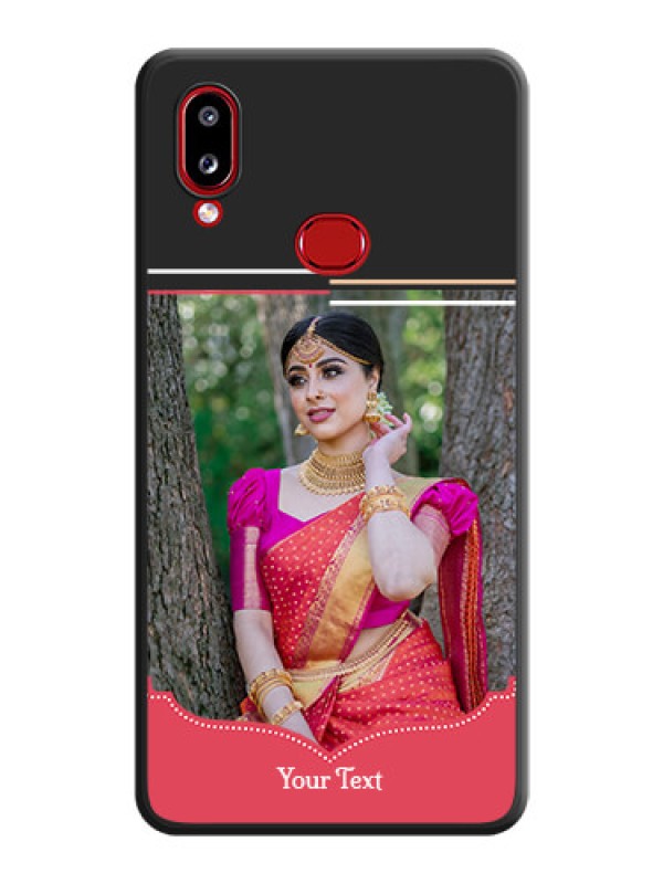 Custom Classic Plain Design with Name on Photo on Space Black Soft Matte Phone Cover - Galaxy A10s
