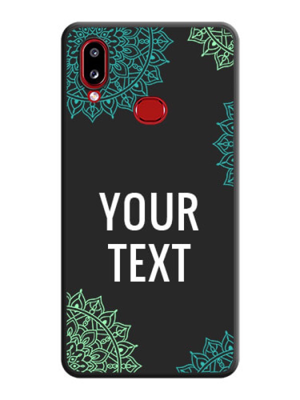 Custom Your Name with Floral Design on Space Black Custom Soft Matte Back Cover - Galaxy A10s