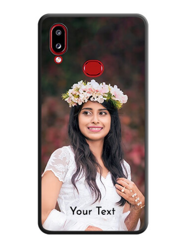 Custom Full Single Pic Upload With Text On Space Black Personalized Soft Matte Phone Covers -Samsung Galaxy A10S