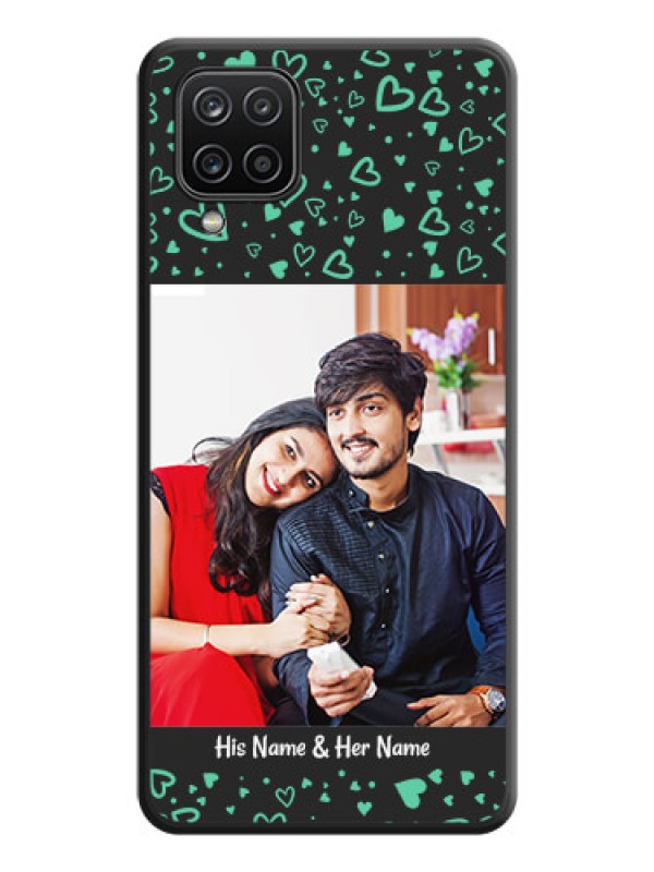 Custom Sea Green Indefinite Love Pattern on Photo on Space Black Soft Matte Mobile Cover - Galaxy A12