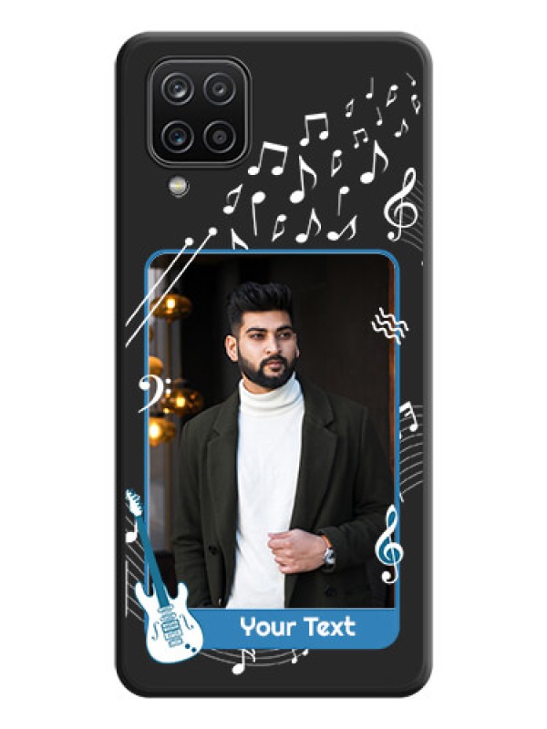Custom Musical Theme Design with Text on Photo on Space Black Soft Matte Mobile Case - Galaxy A12