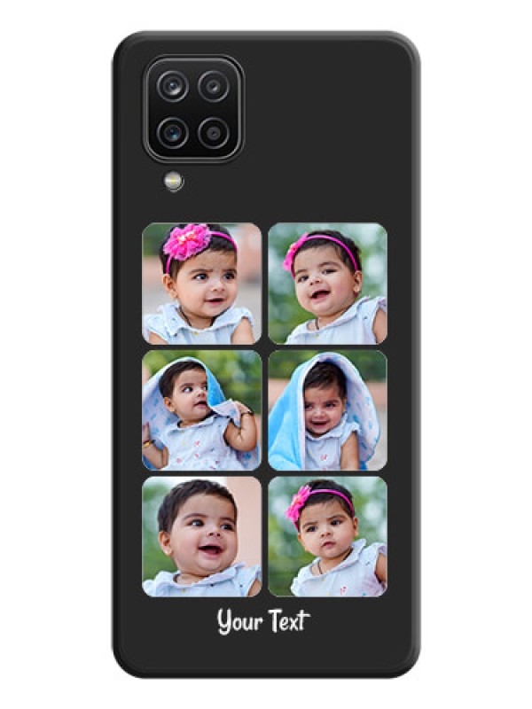 Custom Floral Art with 6 Image Holder on Photo on Space Black Soft Matte Mobile Case - Galaxy A12