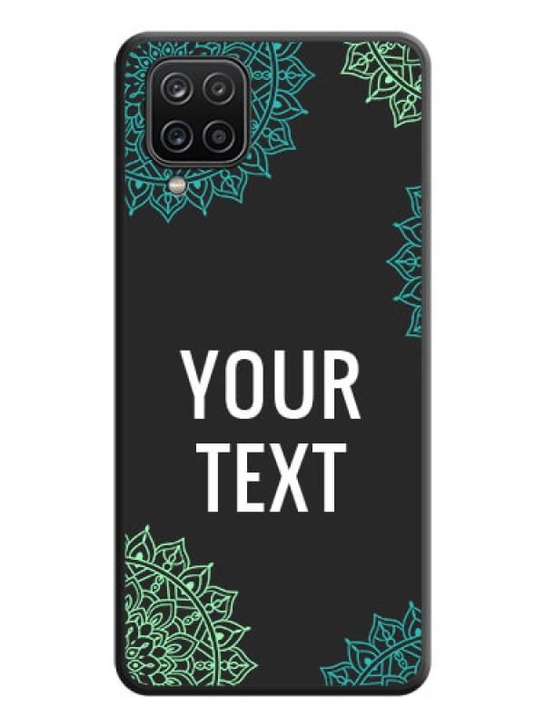 Custom Your Name with Floral Design on Space Black Custom Soft Matte Back Cover - Galaxy A12