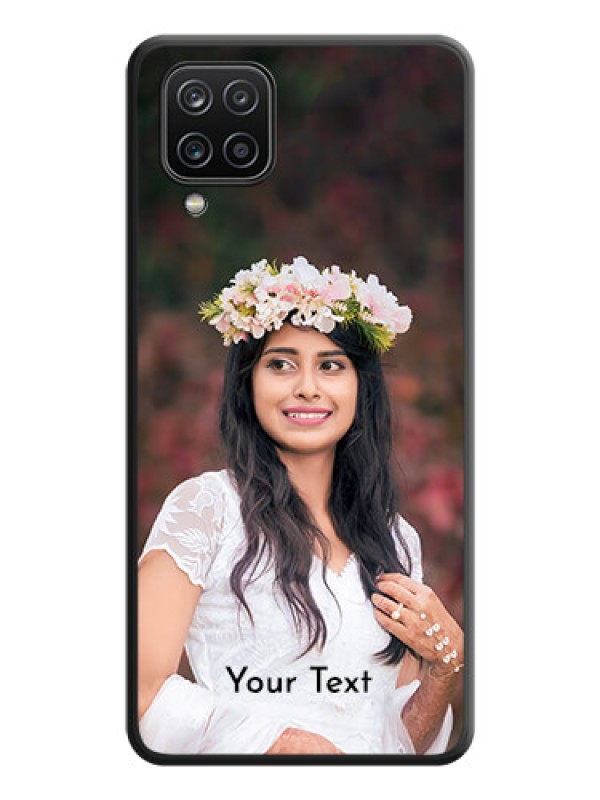 Custom Full Single Pic Upload With Text On Space Black Personalized Soft Matte Phone Covers -Samsung Galaxy A12