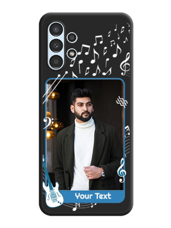 Custom Musical Theme Design with Text on Photo on Space Black Soft Matte Mobile Case - Galaxy A13
