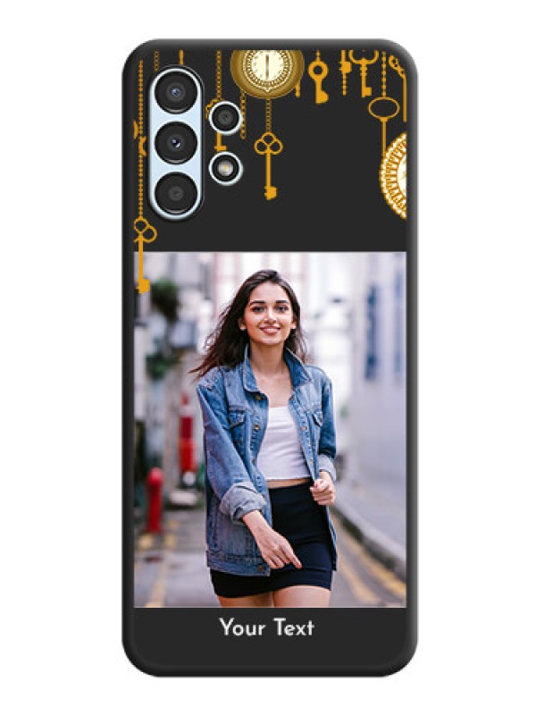 Custom Decorative Design with Text on Space Black Custom Soft Matte Back Cover - Galaxy A13