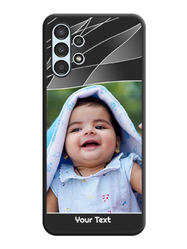 Custom Mixed Wave Lines on Photo on Space Black Soft Matte Mobile Cover - Galaxy A13