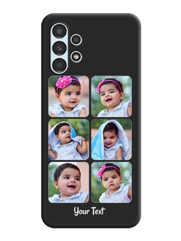 Custom Floral Art with 6 Image Holder on Photo on Space Black Soft Matte Mobile Case - Galaxy A13