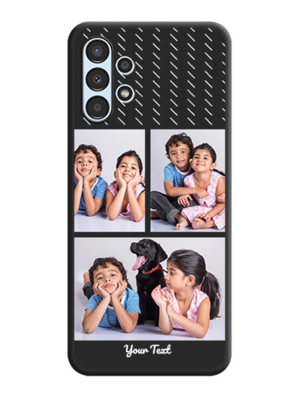 Custom Cross Dotted Pattern with 2 Image Holder  on Personalised Space Black Soft Matte Cases - Galaxy A13