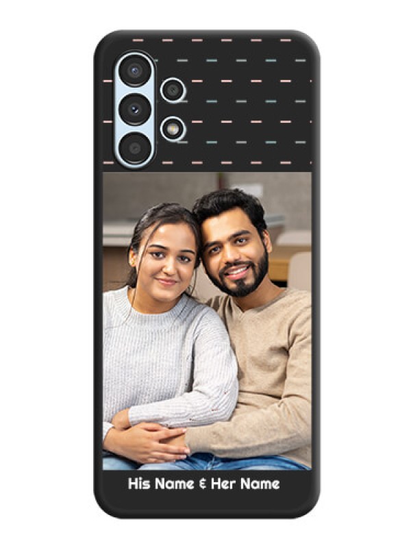 Custom Line Pattern Design with Text on Space Black Custom Soft Matte Phone Back Cover - Galaxy A13