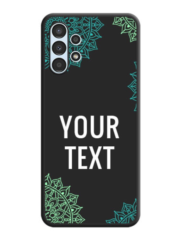 Custom Your Name with Floral Design on Space Black Custom Soft Matte Back Cover - Galaxy A13