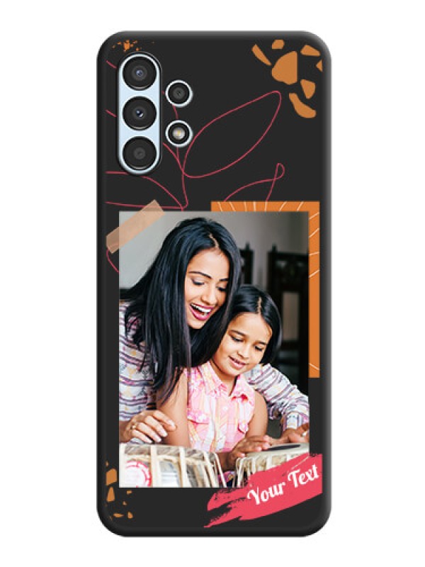 Custom Orange Photo Frame on Space Black Custom Soft Matte Phone Back Cover - Galaxy A13