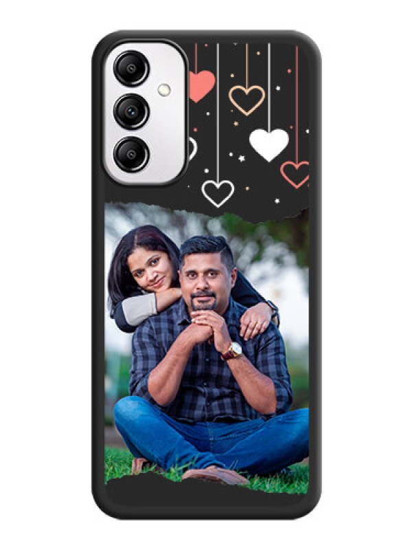 Custom Love Hangings with Splash Wave Picture on Space Black Custom Soft Matte Phone Back Cover -Galaxy A14 4G
