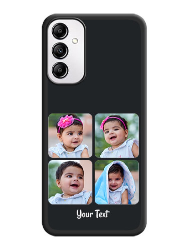 Custom Floral Art with 6 Image Holder - Photo on Space Black Soft Matte Mobile Case -Galaxy A14 4G