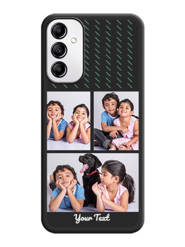 Custom Cross Dotted Pattern with 2 Image Holder  on Personalised Space Black Soft Matte Cases -Galaxy A14 4G