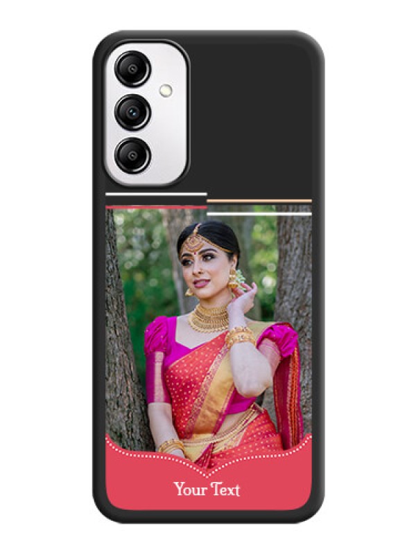 Custom Classic Plain Design with Name - Photo on Space Black Soft Matte Phone Cover -Galaxy A14 4G