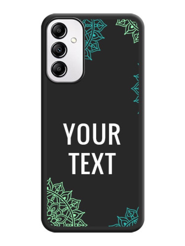 Custom Your Name with Floral Design on Space Black Custom Soft Matte Back Cover -Galaxy A14 4G