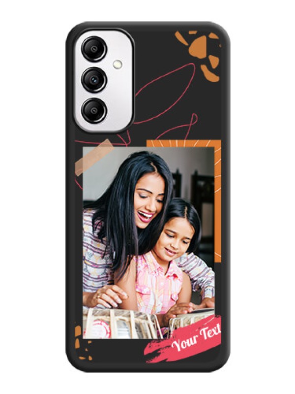 Custom Orange Photo Frame on Space Black Custom Soft Matte Phone Back Cover -Galaxy A14 4G